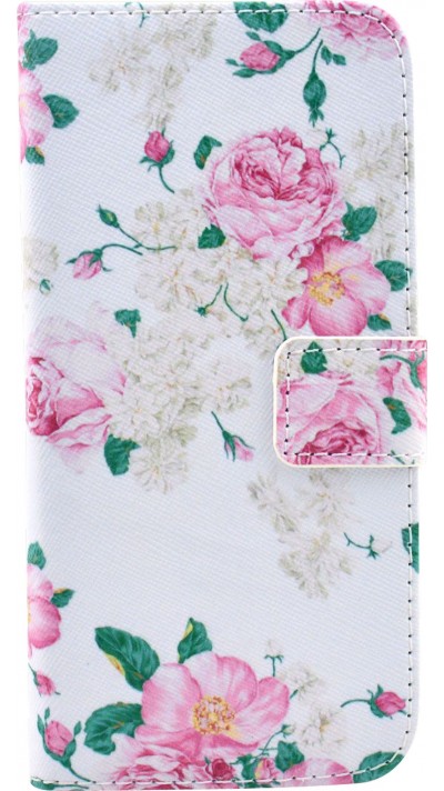 Fourre iPhone 7 Plus / 8 Plus - Flip Flower vintage - Rose