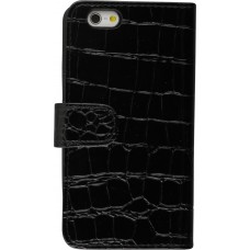 Fourre iPhone 6 Plus / 6s Plus - Flip croco - Noir