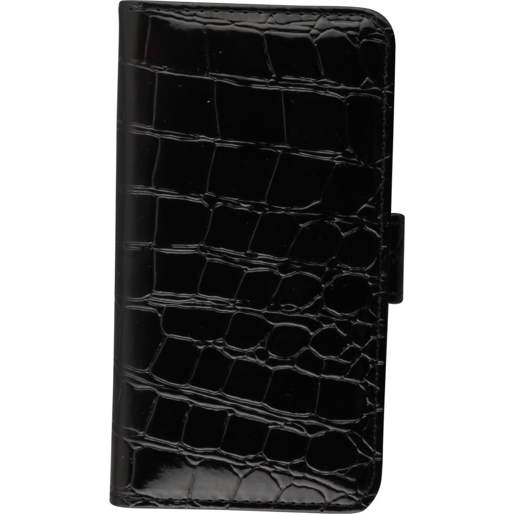 Fourre iPhone Xs Max - Flip croco - Noir