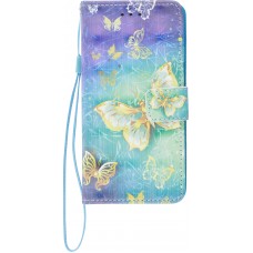 Fourre iPhone 6/6s - Flip 3D papillons dorés