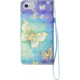 Fourre iPhone 6/6s - Flip 3D papillons dorés