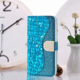 Hülle iPhone 7 / 8 / SE (2020, 2022) - Flip Croco Strass  blau