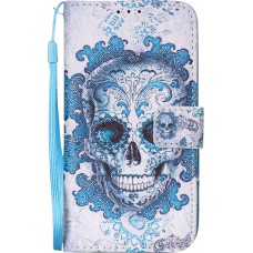 Fourre Samsung Galaxy S8 - Flip Skull - Bleu clair