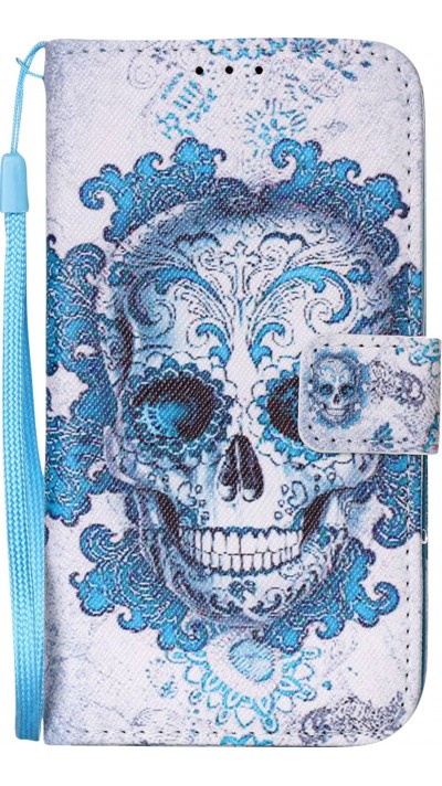 Fourre Samsung Galaxy S8 - Flip Skull - Bleu clair