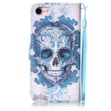 Fourre iPhone 7 Plus / 8 Plus - Flip Skull - Bleu clair