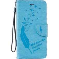 Fourre iPhone 6/6s - Flip plume freedom - Bleu clair