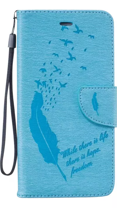 Fourre iPhone 6/6s - Flip plume freedom - Bleu clair