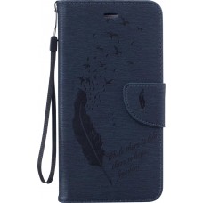 Fourre iPhone 7 Plus / 8 Plus - Flip plume freedom - Bleu foncé