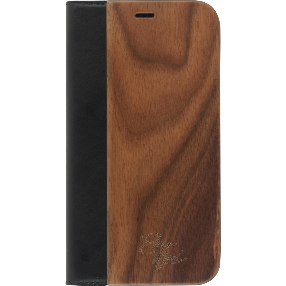 Hülle iPhone XR - Flip Eleven Wood Walnut