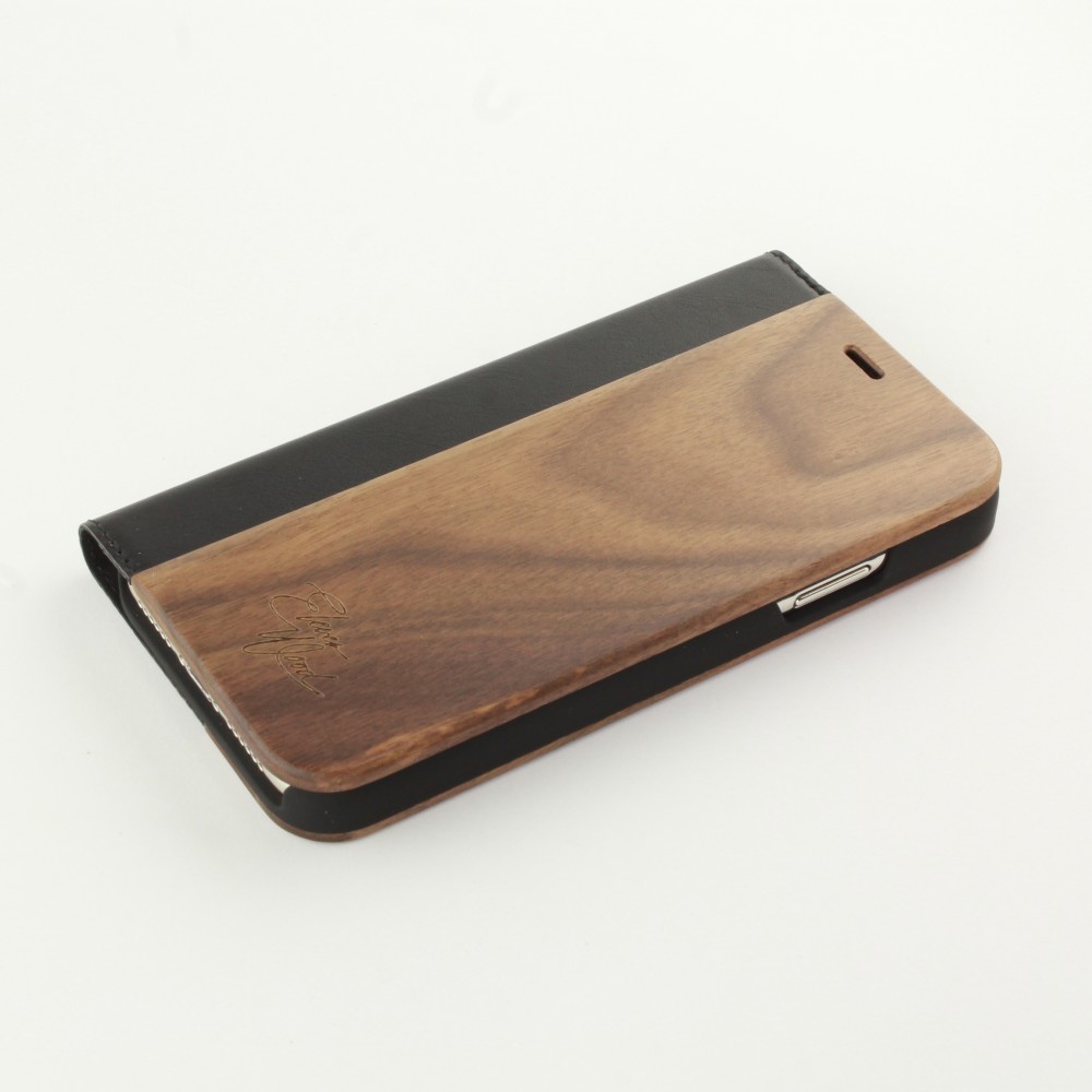 Hülle iPhone XR - Flip Eleven Wood Walnut