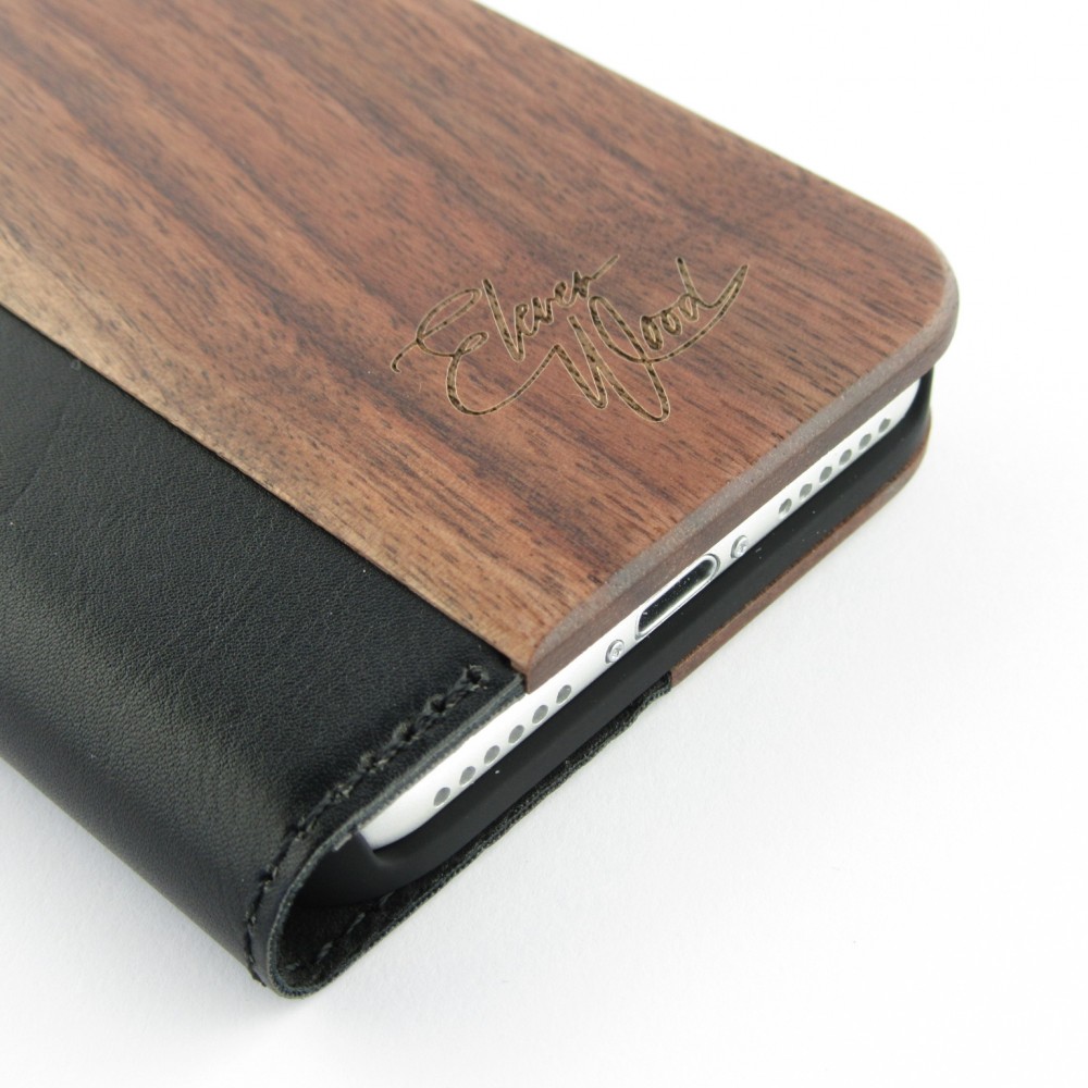 Hülle iPhone XR - Flip Eleven Wood Walnut