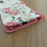 Fourre iPhone XR - Flip 3D Flowers Vintage - Rose