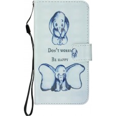 Hülle iPhone X / Xs - Flip 3D be happy elephant