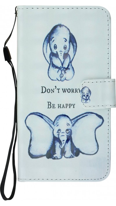 Fourre iPhone X / Xs - Flip 3D be happy elephant