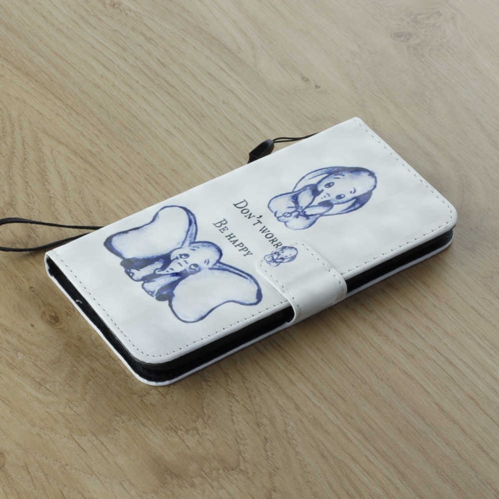 Fourre iPhone X / Xs - Flip 3D be happy elephant
