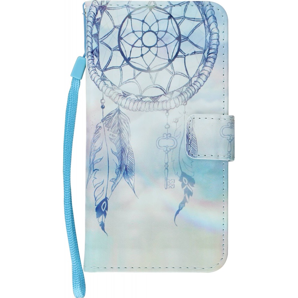 Fourre iPhone Xs Max - Flip 3D dreamcatcher - Bleu clair