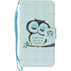 Fourre iPhone XR - Flip 3D hibou - Vert