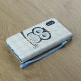 Fourre iPhone XR - Flip 3D hibou - Vert