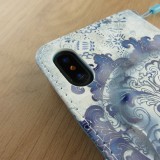 Hülle iPhone Xs Max - Flip 3D Skull - Hellblau