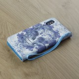 Fourre iPhone Xs Max - Flip 3D Skull - Bleu clair