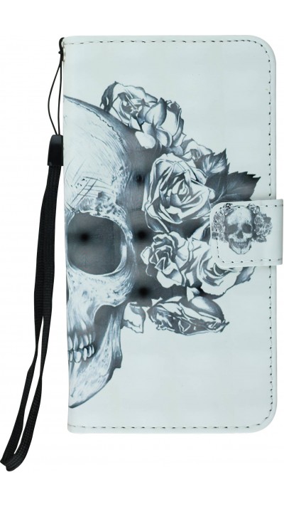 Fourre iPhone Xs Max - Flip 3D skull - Noir