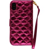 Fourre iPhone X / Xs - Flip Deluxe Bling - Rose foncé