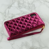 Fourre iPhone X / Xs - Flip Deluxe Bling - Rose foncé