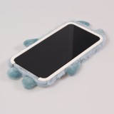 Fourre iPhone Xs Max - Fluffy Monstre en peluche douce - Bleu clair