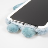 iPhone Xs Max Case Hülle - Fluffy weiches Plüschmonster  - Hellblau