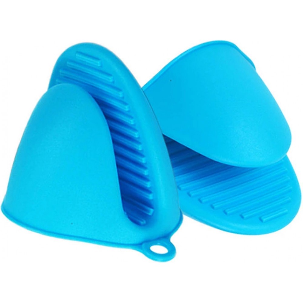 Hitzebeständige Silikon Schutz Handschuhe Universalgrösse für Grill/Bachofen - Blau