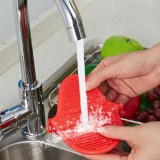 Hitzebeständige Silikon Schutz Handschuhe Universalgrösse für Grill/Bachofen - Blau