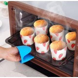 Hitzebeständige Silikon Schutz Handschuhe Universalgrösse für Grill/Bachofen - Blau