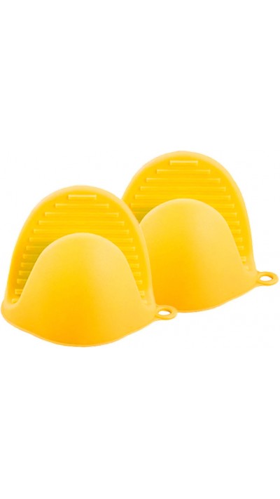 Gants de protection en silicone résistant à la chaleur de taille universelle pour le barbecue/le four - Jaune