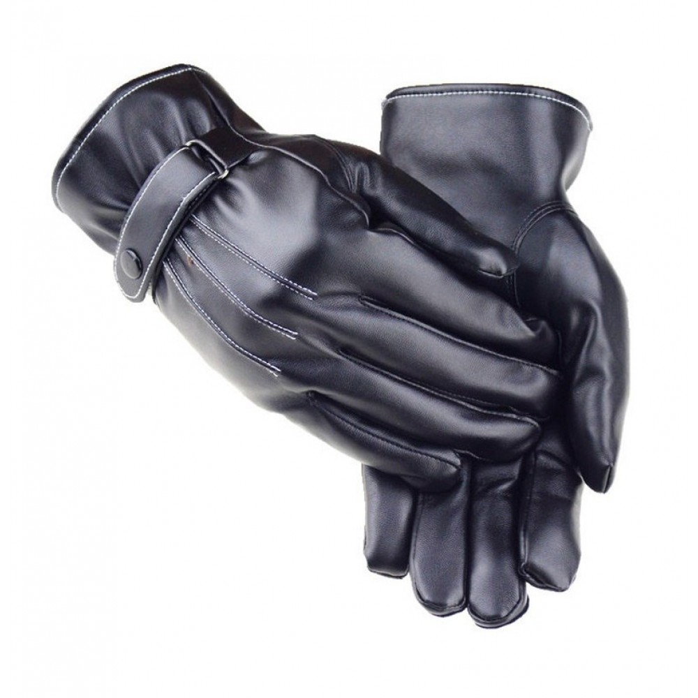 Gants en similicuir pour écran tactile unisexe taille M