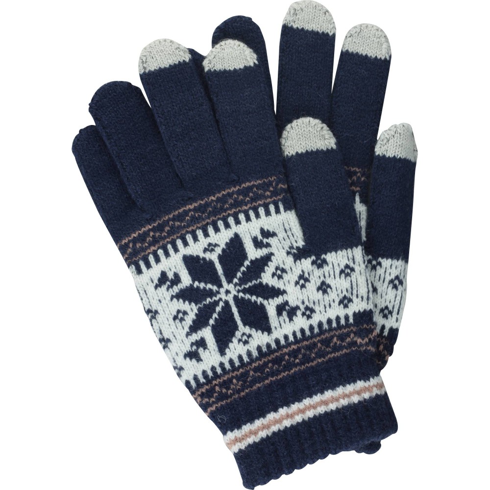 Strickhandschuhe "Snowflake" für Winter mit Touchscreen kompatibilität - Dunkelblau