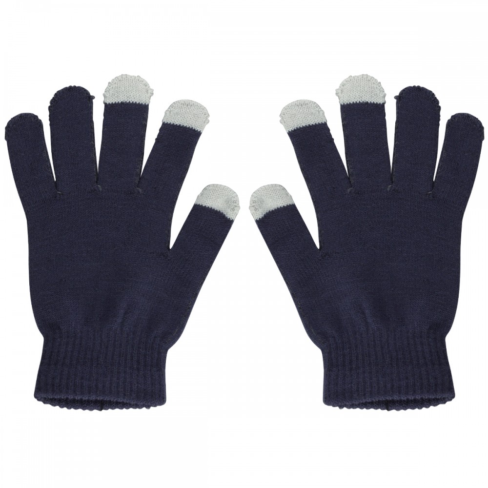 Universal Handschuhe für Winter mit Touchscreen kompatibilität - Universalgrösse blau - Grau