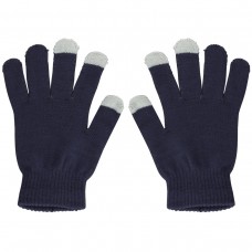 Gants tactiles universels pour l'hiver avec compatibilité avec les écrans de smartphones et tablettes - Taille universelle bleu - Gris