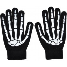 Gruselige Skelett Handschuhe universalgrösse mit Touchscreen Unterstützung