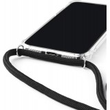 Hülle iPhone 11 Pro - Gummi transparent mit Seil - Schwarz