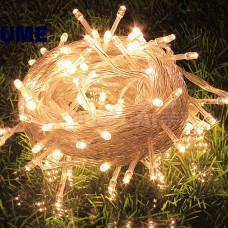 Guirlande lumineuse avec 100 LED blanc chaud - Longueur 10 mètres - Prise EU/CH