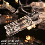 Guirlande lumineuse avec 20 pincettes LED blanche chaude