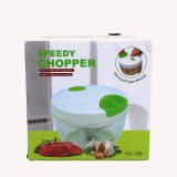 Speedy Chopper - Petit hachoir manuel pour fruits/légumes/salades - blanc/- Vert