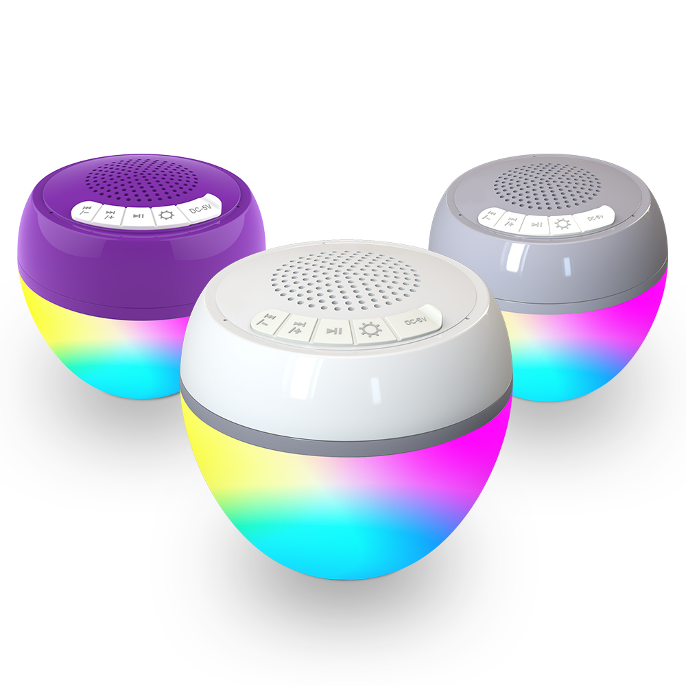 HaiSound schwimmender Bluetooth Lautsprecher mit LED Ambiente Beleuchtung IP68 Wasserdicht - Weiss