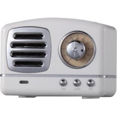 Haut-parleur Vintage sans fil Bluetooth Retro 60s Look Radio/AUX/SD - Blanc