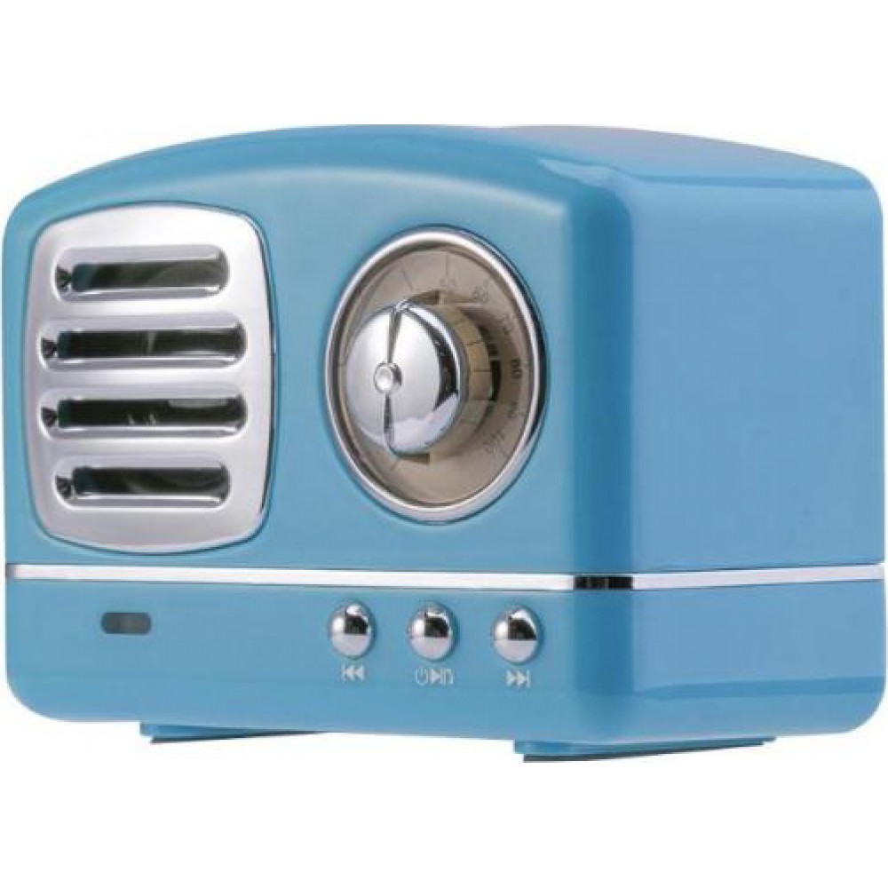 Haut-parleur Vintage sans fil Bluetooth Retro 60s Look Radio/AUX/SD - Bleu