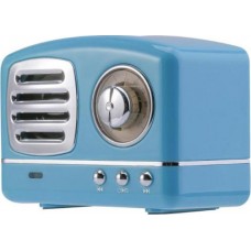 Haut-parleur Vintage sans fil Bluetooth Retro 60s Look Radio/AUX/SD - Bleu