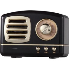 Kabelloser Vintage Bluetooth Lautsprecher Retro 60s Look Radio/AUX/SD - Schwarz