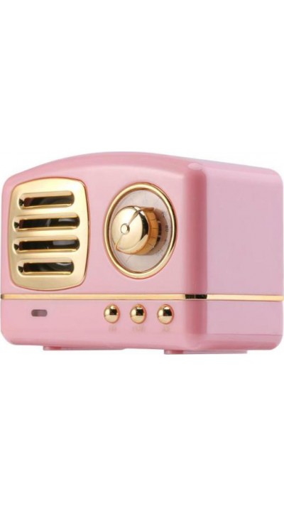 Haut-parleur Vintage sans fil Bluetooth Retro 60s Look Radio/AUX/SD - Rose