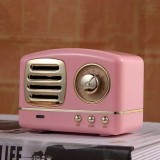 Kabelloser Vintage Bluetooth Lautsprecher Retro 60s Look Radio/AUX/SD - Rosa