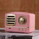 Haut-parleur Vintage sans fil Bluetooth Retro 60s Look Radio/AUX/SD - Rose